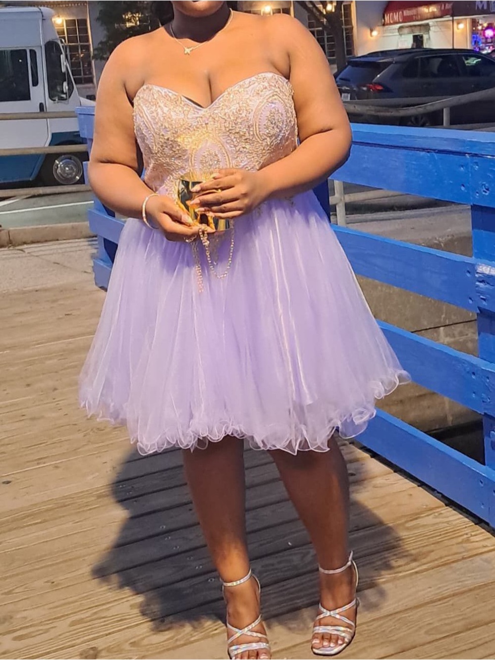 Strapless Lavender Tulle Party Dress for girls
- Sparkle Bodice